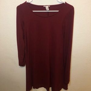 Burgundy long sleeve dress